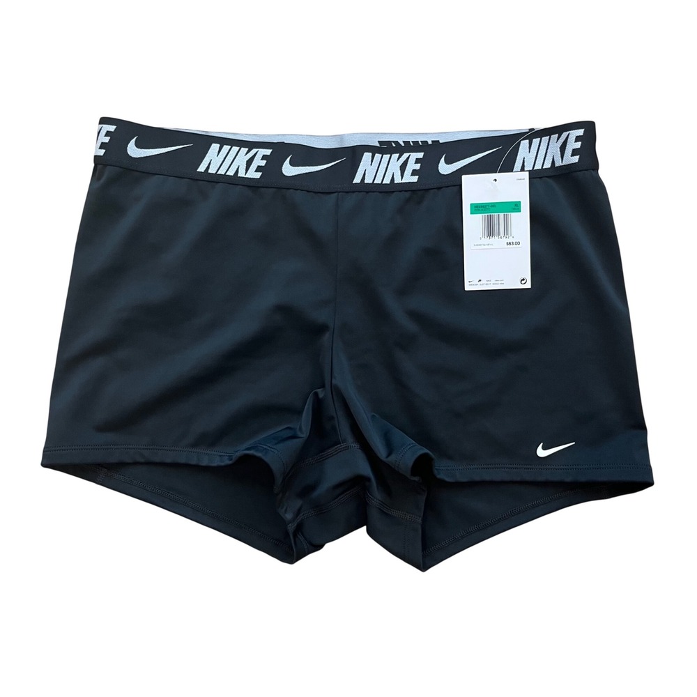 Nike Swim Kick Short Womens XL Black Athletic Swimsuit Bottoms NESSG277-001